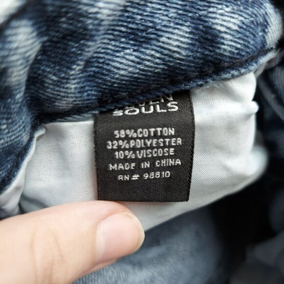 7even Souls Womens Denim Shorts Size 18 Blue Acid Wash Multiple Pockets & Zipper - Picture 3 of 6